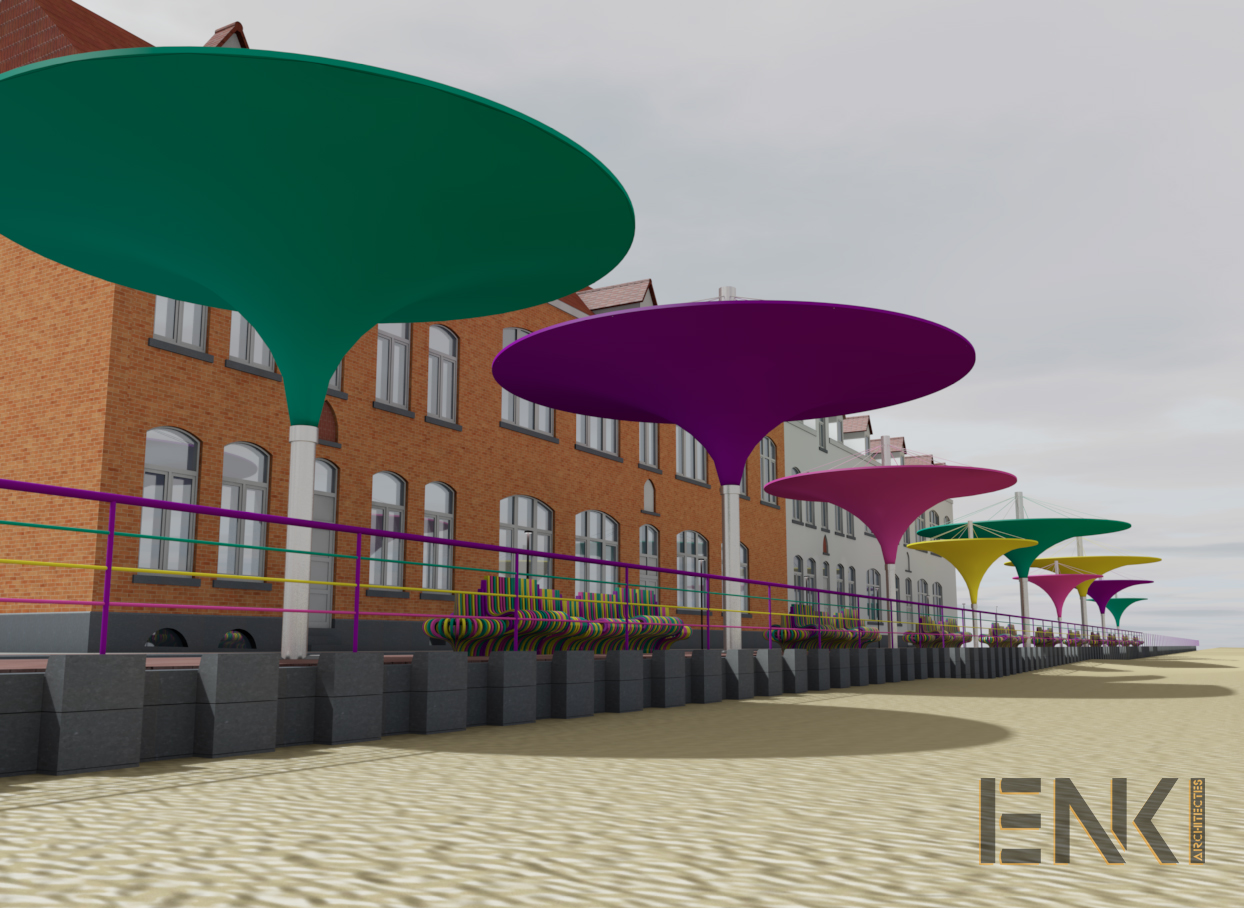 ENKI - MOBILIER URBAIN- préau plage couleur - Image2